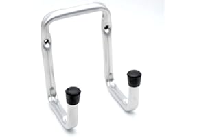 DOJA Barcelona | Ganchos para Colgar Garaje | 2 Soporte Doble Gancho Pared | 120 x 80 x 50 mm | Acero Galvanizado | Colgador para Manguera Jardin, Silla Plegable Playa, Soporte Bicicletas Pared..