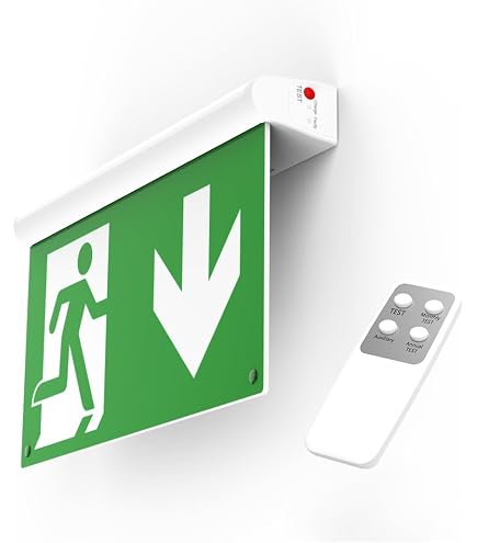 Insegna exit tabella uscita emergenza luminosa led batteria adesiva 1.8W 6400k