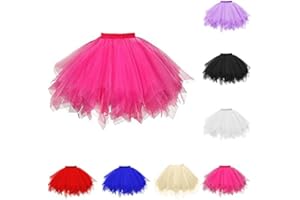 MMIHOIM Karneval tüllrock Damen Tutu Klassisch Rock, Tüllrock Unterrock Rock Tütü Rock Tutu Röcke 50er Vintage Ballet Elastisch Tanzrock Tanzkleid Ballkleid Tanzen