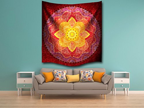 A.Monamour 60 „X 60“ Indian Mandala Bohemian Hippie Gewebetuch Wand Hängen Wandteppich Wandkunst Dekor Für Schlafzimmer Wanddekor Wohnaccessoires Deko Wandteppiche - 2