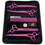 4Pcs/ Set Profi Salon Friseur Schere Friseur Schere Werkzeug Kit Elektroplated Finish mit Kamm für Haarschnitt Haar Styling Pet Grooming 7.5 