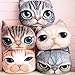 Bigood Cat Head Shape Pillow Soft Car Sofa Chair Back Cushion Gray