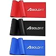 Boldfit Resistance Bands for Workout for Women Pilate Bands for Home Exercise Thera Band Toning Exercise for Gym Latex Band Theraband for Fitness, Stretching Yoga for Men & Women Red, Blue, Black 3Set