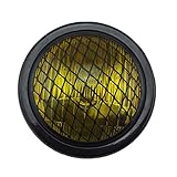 El paquete incluye: 1 * Faro. Anzene 6.5 \"faro halógeno de la motocicleta de la bala con la parrilla para el estilo del vintage de Bobber Cafe Racer Cruiser (Negro/Amarillo)