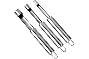 BZKSER Vide Pommes Inox - 3 Pcs 3Types Différents Dissolvant de Noyau, Evideur Pomme, Dissolvant de Noyau de Fruit, Vide Fruit pour la Maison（Usage général）