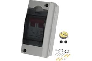 Spacnana DC500V PV Solar Disconnect Switch IP65 Waterproof Solar Isolator Switch Photovoltaic Circuit Isolator Miniature RV Breaker Box (32A)