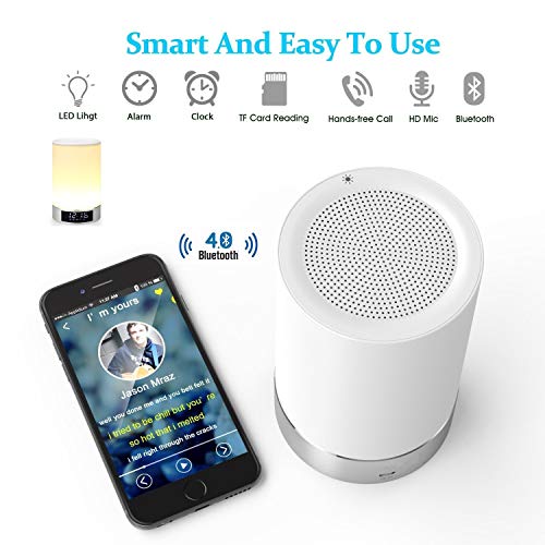 Sconosciuto Generic L5 7 Colore con Bluetooth Speaker di Allarme della Sveglia Luce, Bianco, 8.8 x 8.8 x 14.1 cm, L5