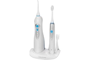 PROFI CARE ProfiCare Combiné Brosse à Dents Sonique à Batterie àlectrique (Sans Fil)/Jet Dentaire Fonctionne sur Batterie Lithium Bleu/Blanc