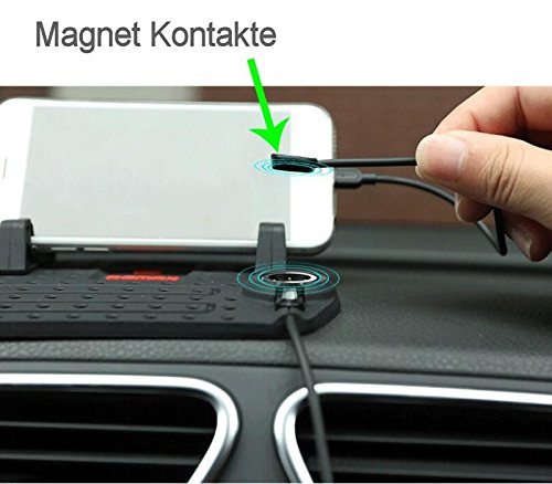 KRS - RE Universal KFZ Halterung Rutschsicher Smartphone Handy Telefon Halter Gummi Auto Handyhalterung fÃ¼r iPhone Samsung,Remax Handy KFZ Halterung Adjustable DIY Anti-Slip StÃ¤nder Mit Ladefunktion iPhone 5 5s 5se 6 6s 7 7+ Android Phone Universal Handyhalter fÃ¼r HTC One,Motorola,Sony Xperia,andere Smartphones Silikon Handyhalterung Antirutschmatte