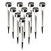Produktbild Wokee 12×Weiß LED Gartenleuchte Rasen Licht mit Erdspieß Beleuchtung Strahler wasserdicht IP44 Garten im Freien Edelstahl LED Solar Landschaft Pfad Lichter Yard Lampe