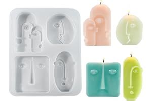 Junhui Stampo Candela Stampi in Silicone, 3D Forma di Viso Astratto Stampo per Candele in Silicone per Realizzare Candele, Saponi, Aromaterapia