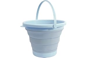 FALAFOTY Secchio Pieghevole da 5L Secchio Portatile Acqua in Silicone Secchio Pieghevole Portatile Con Maniglia per Cucina, Autolavaggio, Campeggio, Pesca Secchiello Richiudibile Facile da Riporre (blu)