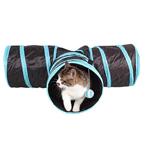 Ltuotu Animal túnel Cat Lacado a Tres vías possono Utilizar ospitati Plegable de 3 Vías Peludo Juguete para Gatos Cachorros pequeño Animales a Añadir más Divertido