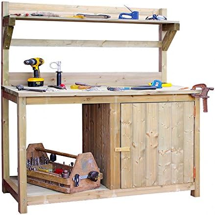 Wood Potting Bench for Shed, Garden or Greenhouse 165 x 64cm by Grange