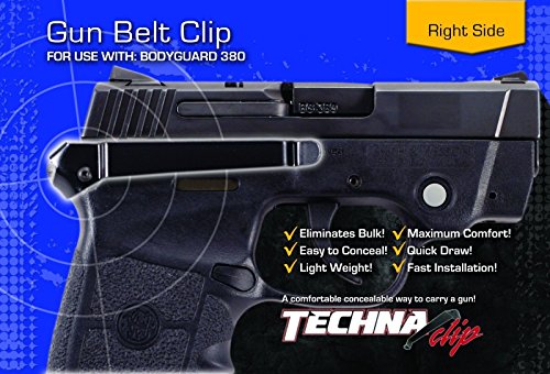 Techna Clip - Smith and Wesson Bodyguard .380 - Clip para cinturón de Transporte Oculto (Lado Derecho)