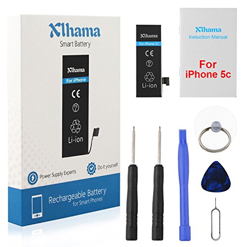 Batterie Compatible pour iPhone 5S 5C Li-ion 1560mAh avec Kits d outil de R  paration Feuille en verre tremp   Manuel de R  paration en Francais et Adh  sif double face Nouveau remplacement de batterie est 0-cycle  24 mois de garantie Production de 2018