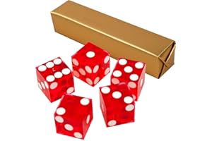 POKER CHIP SHOP Perfect Lot de 5 dés de casino de précision 19 mm Rouge