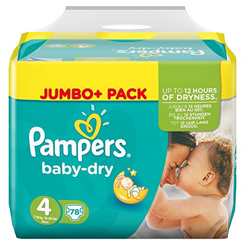 Preisvergleich Produktbild Pampers Baby Dry Größe 4 maxi 7 – 18 kg Jumbo + Pack 78 Windeln