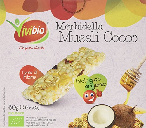 VIVIBIO®-  BARRETTA MORBIDELLA MUESLI COCCO BIO 3 x 20gg