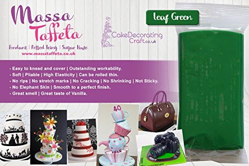 Massa Taffeta | Fondant | Sugarpaste | Ready Rolled Icing | Cake Craft | Lush Green (5 KG)
