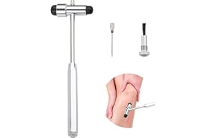 SOPWMAP Neurologischer Reflexhammer mit Pinsel, Hochwertiger Reflexdiagnosehammer für Muskelreflexe und Nervensystem-Untersuchungen, Doppel-Kunststoffkopf, Ergonomischer Griff, Schwarz