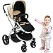 Infantastic® KBKW01tschu Pushchair Pram / Stroller 2in1 (black-beige)
