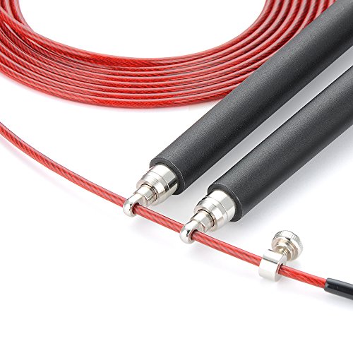 E-PRANCE Speed Rope Springseil für Sport & Fitness, High Speed Seil mit Kugellager Ideal für WOD’s, Double Unders, Crossfit, MMA, Boxen - 3