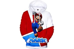 Silver Basic Super M Bro Sudadera con Capucha para Niños y Hombres Moda 3D Sudadera con Capucha Ropa Deportiva Videojuego Cosplay Disfraz