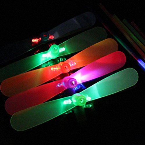 JanlyÂ® Flashing Dragonfly Glow Toy Educational LED Light Up Bamboo-copter Rotor Toy for Outdoor Christmas party Favor Gift