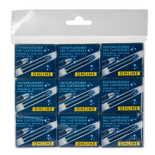Online 17029 - Füllhalter Tintenpatronen, 9 Pack, blau
