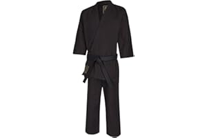 TEKKA BUDO Kimono de karaté Pro Extra Noir 14 oz – Ensemble Karaté Gi – Veste. Pantalon (à lacets) – Costume Kumite – Toile