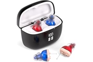 DELMICURE Digitales wiederaufladbares Soundgerät für Erwachsene und Senioren, Lautstärkestufen, Rauschfilter, Ladebox