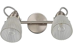 Lindby Applique Murale Kara à intensité variable (Moderne) en Gris Verre e. a. pour Salle de bain (à 2 lampes, G9), Luminaire salle bain, Lampe WC