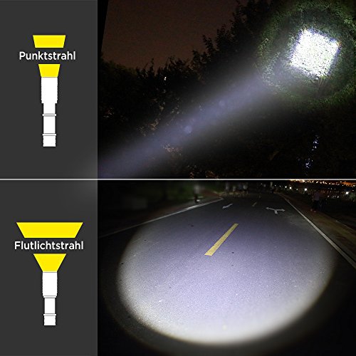 Ecooe Taschenlampe LED Cree XML-2 T6 mit Batterie und Ladegerät Weihnachtsgeschenk - 6