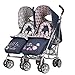 Obaby Leto Twin Stroller with Footmuffs (Little Cutie/ Sailor)