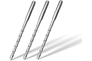 FIMIBUKE Lot de 3 Foret SDS Plus 8mm x 160mm,avec 4 taillants en carbure et double vis, pour béton, pierre naturelle