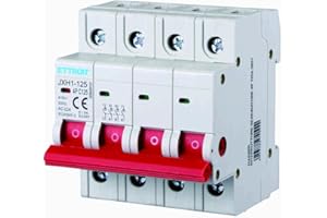 ELECTRON Interrupteur de sectionneur modulaire 125A, 4P 4 pôles, occupe 4 modules DIN, 380 V 415 V AC, interrupteur d'isolation