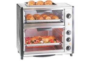Syntrox Germany 42 Liter Edelstahl Doppel Backofen mit Barbecue