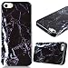 Produktbild GrandEver iPhone SE 5S 5 Weiche Silikon Hülle Schwarz Stein Marble Malerei Schlank TPU Bumper HandyTasche Flexible Schutzhülle Zurück Marmor Linien Soft Back Cover Hülse Telefonkasten Protective Gummi Dünn Abdeckung