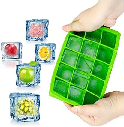DIY Creative Big Ice Cube Mold Square Shape Silicone Ice Cube Tray Fruit Ice Cube Maker Bar Kitchen Accessories