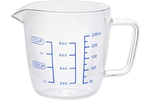 SCSpecial Vaso medidor Vaso medidor 8.8oz Vaso de báscula multiusos para líquido, 1 vaso