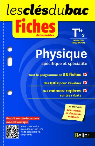 Download Physique Tle S spécifique et spécialité : Fiches détachables