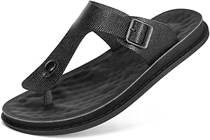 Harssidanzar Herren Sanft Zehentrenner,Fußgewölbestütze orthopädisches Fußbett mit weichem Kissen bequem flach für drinnen und draußen StrandZehentrenner KM217