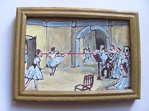 OOAK 1/12th Dolls House French Oil Painting - Le Foyer de la Danse a L'Opera de la Rue Le Peletier - Degas