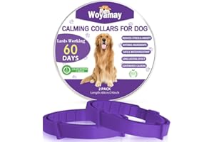 Woyamay Collare Calmante per Cani, Collare Calmo per Cani Regolabile, Naturale Collari Calmante per Cani Anti-Ansia, Collare per Cani Feromoni 60 Giorni per Cani di Tutte Le Taglie, Violet (2 Pezzi)