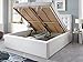 Produktbild Luxus Polsterbett mit Bettkasten Molly XXL Kunslederbett Doppelbett Ehebett Weiß (160x200cm)
