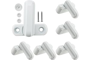 PUCSIQ 6 Stuck Fenstersicherung Zusatzverriegelung für Fenster Vorreiber Blocker Fenster Aluminiumlegierung Fensterschloss mit 12 Stuck Schrauben für Fenster Flügel Schiebefenster Türen