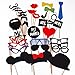 Produktbild UEETEK 31-in-1 DIY Foto Booth Props Gläser Schnurrbart roten Lippen Fliege auf Sticks Hochzeit Geburtstagsparty