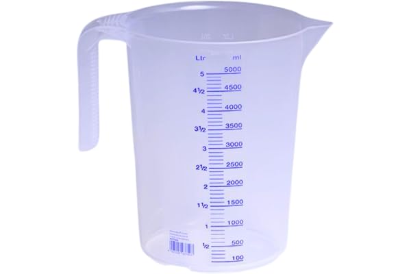 Récipient gradué 5 000 ML, PP, 2 échelles Transparent, poignée Ouvrir, empilable