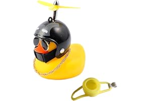 LuLiyLdJ Pato de Goma, Pato Moto, Pato Amarillo Decoración Salpicadero Juguete, con Correa y Hélice